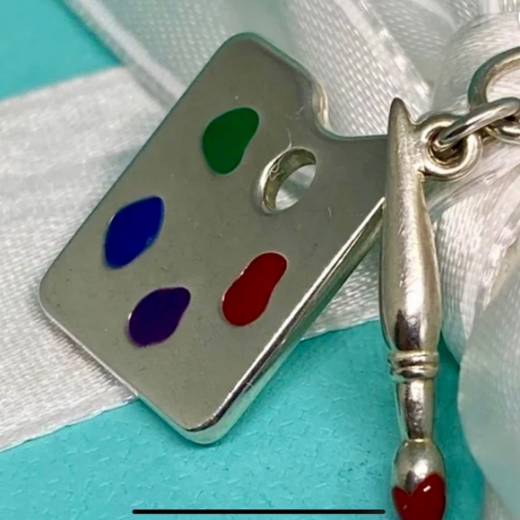 Tiffany & Co Paloma Picasso paint palette rare  charm with box and pouch - Picture 3 of 6